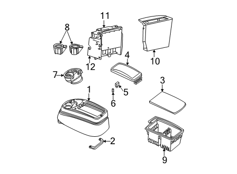 1997 Ford F-250 Panel Assembly - Console Diagram for F65Z-15045A36-AAC