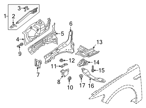 2018 Lincoln Continental Structural Components & Rails Diagram