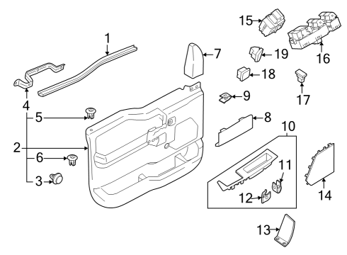 2023 Ford F-150 Lightning PANEL ASY - DOOR TRIM Diagram for NL3Z-1623942-XA