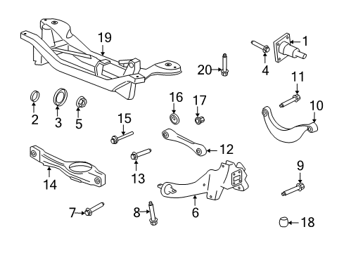 2011 Ford Focus Rear Suspension, Control Arm Diagram 1 - Thumbnail