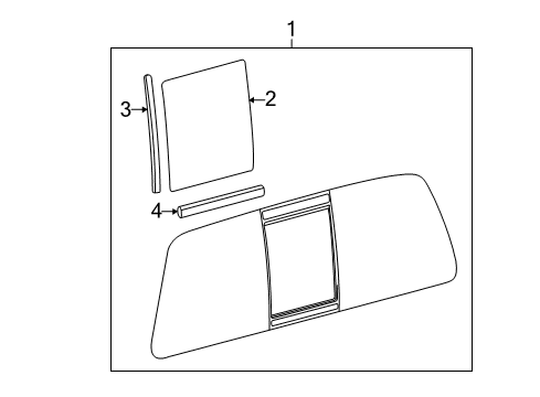 2014 Ford F-250 Super Duty Back Glass, Body Diagram 3 - Thumbnail