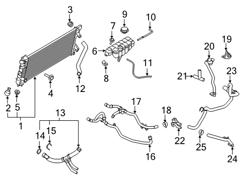 2018 Lincoln Navigator Radiator & Components Diagram