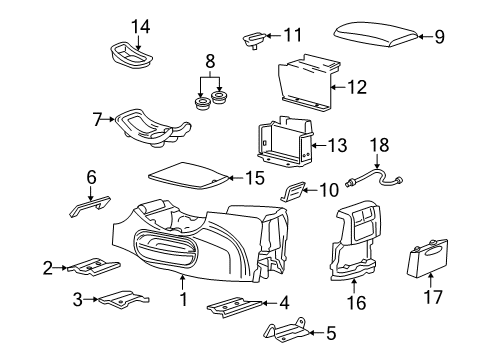 2002 Lincoln Blackwood Holder - Cup Diagram for 2C6Z-1613562-AAA