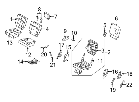 2015 Ford Expedition Rear Seat Back Cover Assembly Diagram for FL1Z-7866600-GD