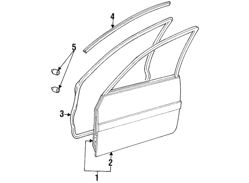 1997 Mercury Tracer Weatherstrip Door Lo Diagram for F7CZ7402606AAC