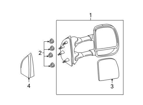 2008 Ford E-150 Mirror Assembly - Rear View Outer Diagram for 7C2Z-17683-CA