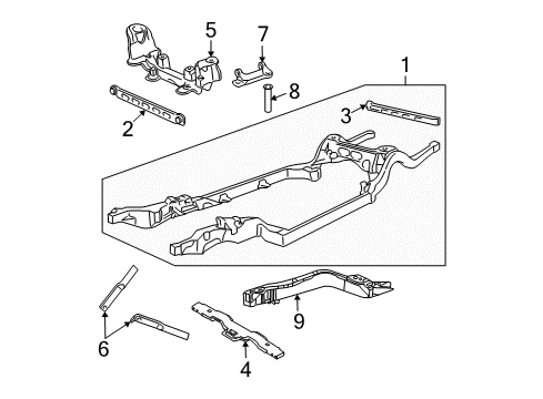 2003 Lincoln Town Car Frame & Components Diagram 1 - Thumbnail