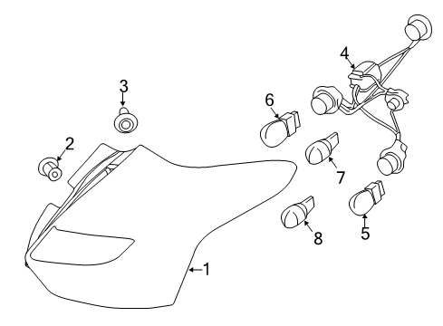 2017 Ford Focus Lamp Assembly Diagram for F1EZ-13405-Y