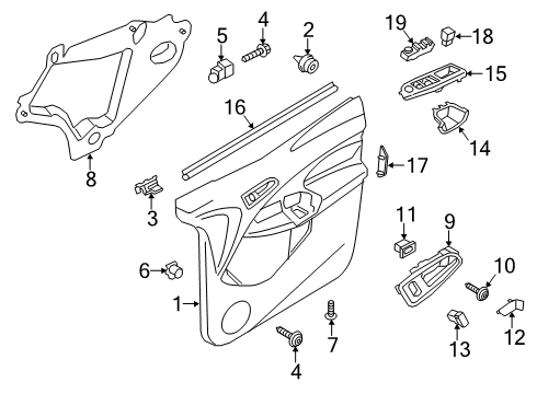 2020 Ford Transit Connect Handle Assembly - Door - Inner Diagram for KT1Z-6122601-A