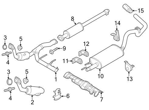 2018 Ford F-150 Exhaust Components Diagram 1 - Thumbnail