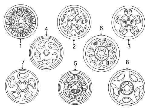 1998 Ford Explorer Wheels Diagram 1 - Thumbnail