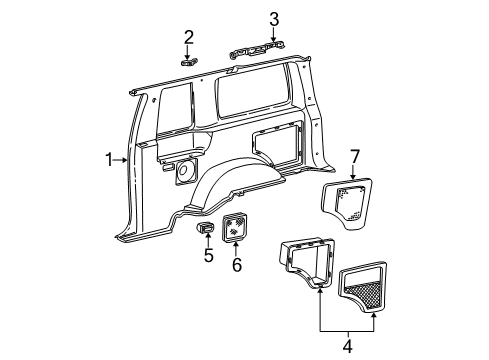 1998 Ford Explorer Grille - Speaker Diagram for F37Z-18978-AAB