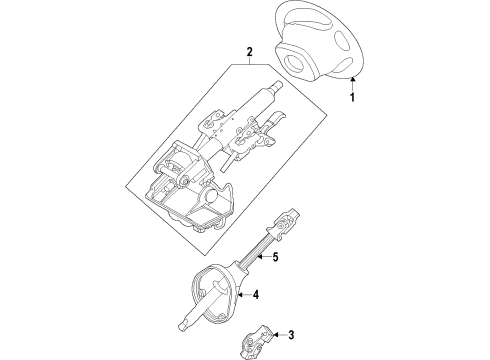 2010 Ford Escape Steering Wheel Assembly Diagram for BL8Z-3600-VA