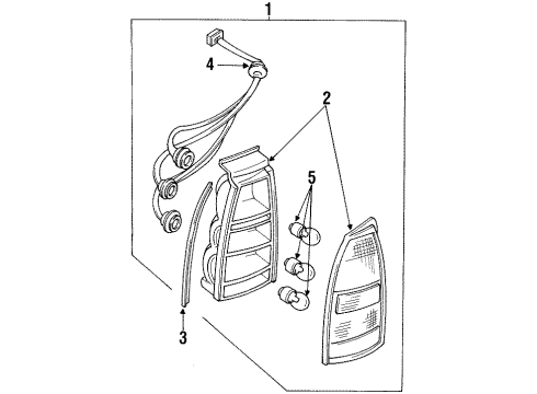 1998 Mercury Tracer Tail Lamps Diagram 2 - Thumbnail