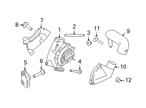 2008 Mercury Mariner Alternator Assembly Diagram for 8L8Z-10346-A