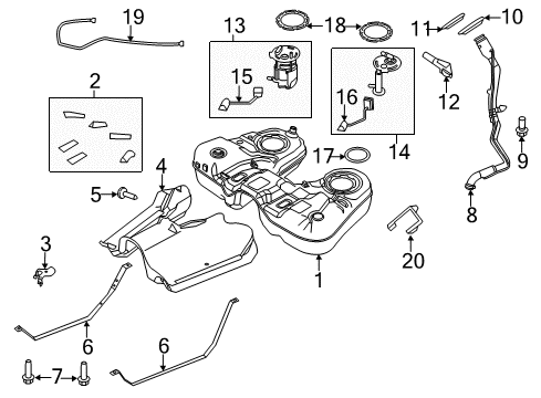 2012 Ford Explorer Fuel Tank Assembly Diagram for AE9Z-9002-A