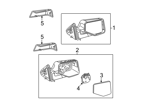 2007 Ford Ranger Mirror Assembly - Rear View Outer Diagram for 6L5Z-17682-DA