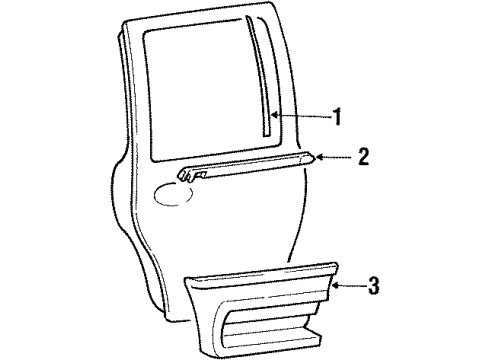 2002 Lincoln Navigator Weatherstrip - Door Diagram for 2L7Z-7825597-AB