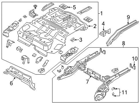 2016 Ford Focus MEMBER ASY - FLOOR SIDE - REAR Diagram for G1FZ-5810124-A