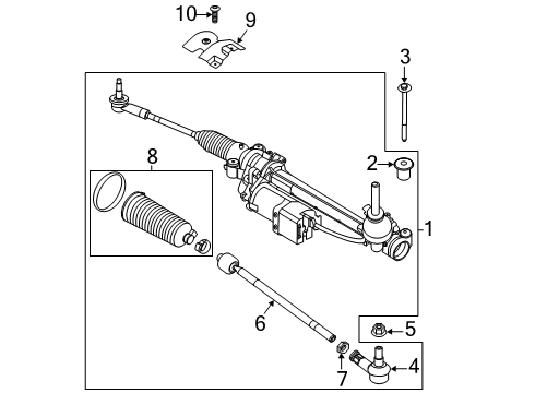 2020 Ford Transit-250 GEAR - RACK AND PINION STEERIN Diagram for LK4Z-3504-F