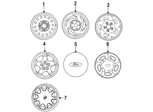 1995 Ford Probe Wheel Assembly Diagram for F52Z1007A