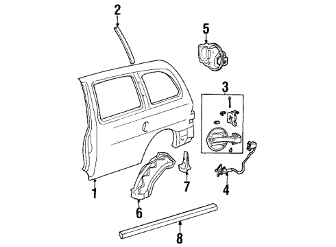 2003 Ford Windstar Shield - Splash - Wheelhouse Diagram for XF2Z-1628371-AA