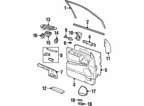 2001 Lincoln Town Car Rear Door Diagram 2 - Thumbnail