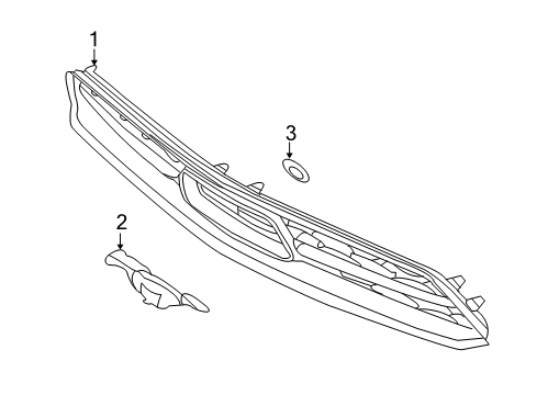 2010 Ford Mustang Grille & Components Diagram 3 - Thumbnail