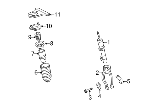 2009 Ford Fusion Struts & Components - Front Diagram