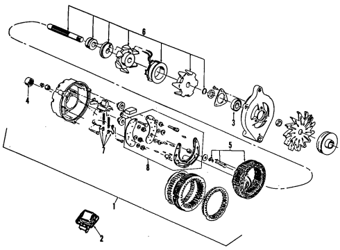 1999 Ford Ranger Alternator, Starter Diagram 1 - Thumbnail