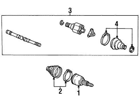 1995 Lincoln Continental Shaft Front Axle Diagram for F5OY3B437A