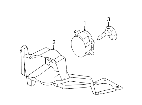 2004 Lincoln LS Front Lamps - Fog Lamps Diagram 1 - Thumbnail