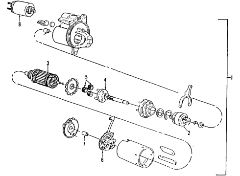 1996 Ford Taurus Starter Motor Assembly Diagram for FOOY-11002-ARM