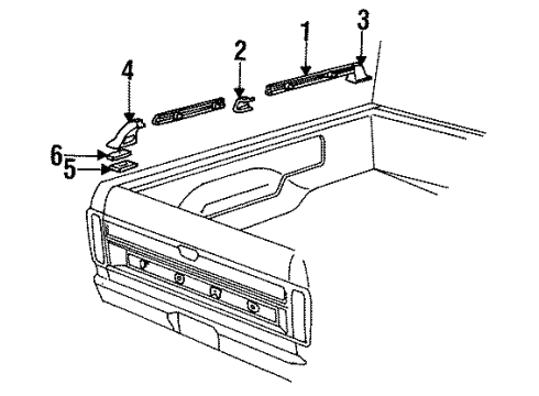 1995 Ford Ranger Exterior Trim - Pick Up Box Diagram 4 - Thumbnail