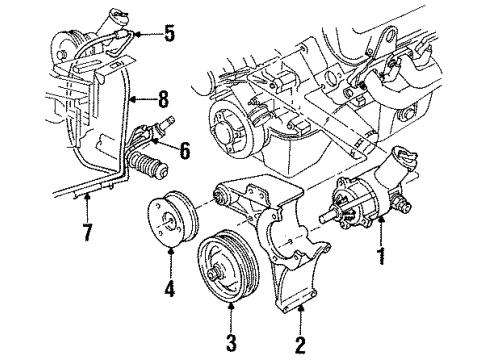 1997 Ford Mustang Belts & Pulleys, Maintenance Diagram 1 - Thumbnail