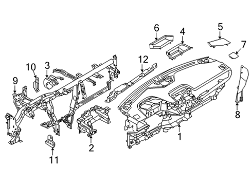 2023 Ford Maverick Cluster & Switches, Instrument Panel Diagram 2 - Thumbnail