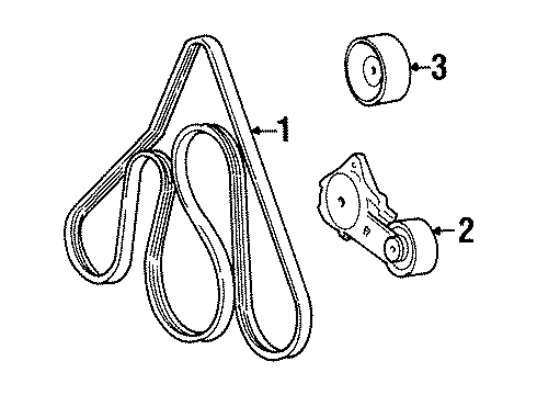 1999 Lincoln Town Car Belts & Pulleys Diagram