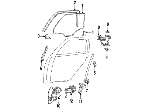 1994 Mercury Sable Rear Door Diagram 1 - Thumbnail