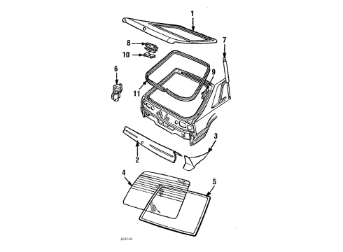 1984 Ford Mustang LOCK ASY Diagram for D6ZZ6943505A