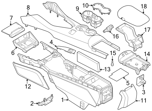 2024 Ford Mustang Console Diagram 1 - Thumbnail