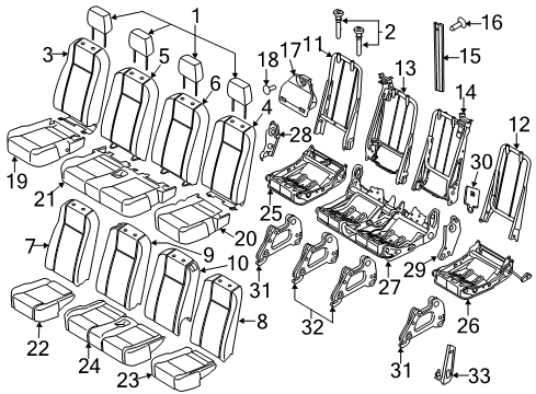 2016 Ford Transit-350 HD FRAME AND SPRING - RR SEAT CUS Diagram for CK4Z-9963160-AL