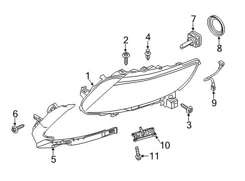 2013 Lincoln MKS Headlamps Diagram