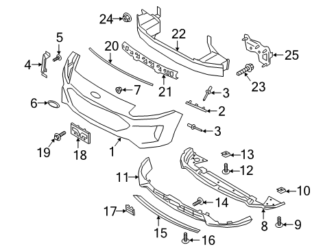 2021 Ford Escape Bumper & Components - Front Diagram