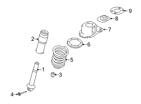 2007 Mercury Montego Shocks & Components - Rear Diagram 1 - Thumbnail