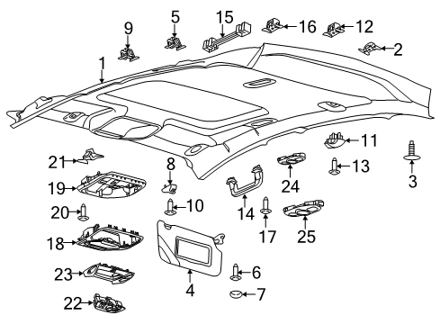 2013 Ford Focus Console Assembly - Overhead Diagram for BM5Z-58519A70-AA