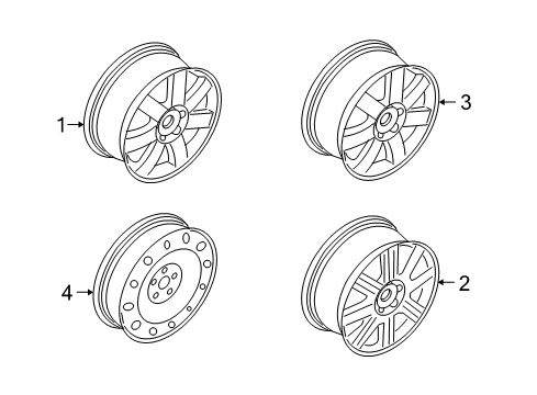 2006 Ford Freestyle Wheel Assembly Diagram for 5F9Z-1007-AA