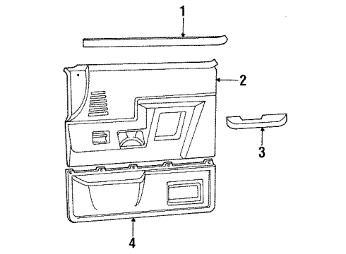 1988 Ford F-150 Interior Trim - Front Door Diagram