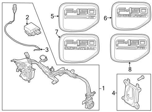 2022 Ford F-150 Lightning Fender & Components Diagram 1 - Thumbnail