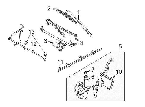 2005 Ford Escape Wiper Blade Assembly Diagram for 3L8Z-17528-AA