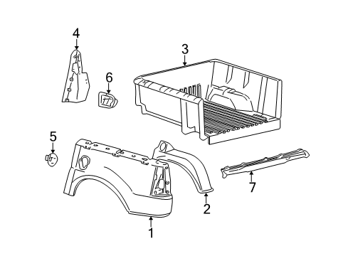 2002 Ford Explorer Sport Trac Pick Up Box Components Diagram